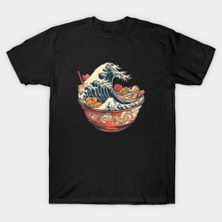 Sushi food bowl great wave T-Shirt